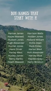 Baby boy names that start with H! #babynames #nameideas #boynames #babyboynames | Names by Kemmer