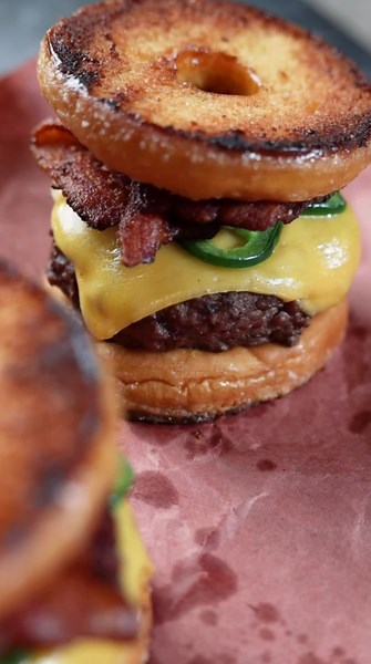 Spicy Luther Burger Recipe with Bacon and Double Patties
