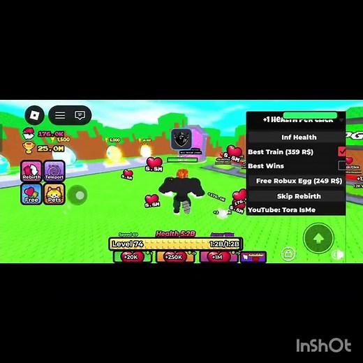 if you want the script📜 go to my YouTube video I have health per click script📜