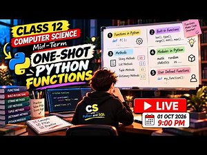 Functions in Python 🔥 Built-in, Methods, Modules & User-Defined Functions | CBSE 2026 PYQs | LIVE