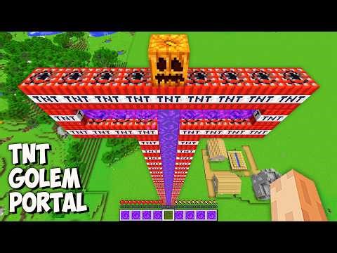 I found THE TALLEST TNT PORTAL GOLEM in Minecraft! This is THE HIGHEST SECRET GOLEM of 999.999 TNT!