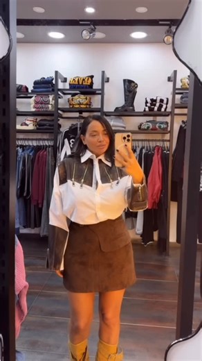 Black Mask Fashion | Perfect combo — a brown skirt + shirt look is such a timeless fall vibe 🍂 Skirt game strong -Brown is having a moment 🤎🔥 Shop now... | Instagram