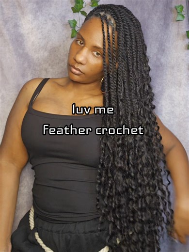goddess twist using @Luvmehair Deepwater feather crochet #crochet #luvmehair #feathercrochet #goddesstwist #bigdreamsstartsmall