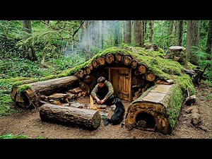 I Built the Ultimate Wooden Survival Shelter | Complete House Build in Nature