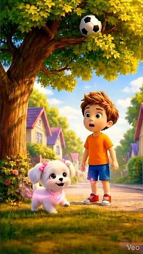 “The Ball Got Stuck… Momo the Magic Puppy Helped! 🐶✨ #shorts”