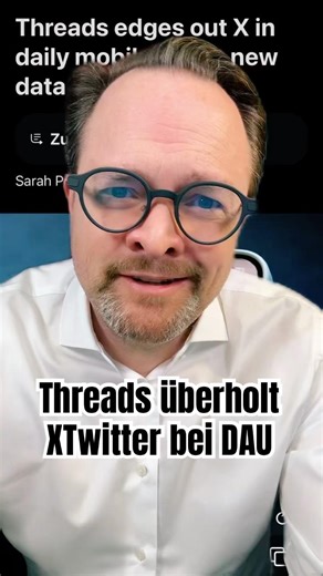 Meta gewinnt bei Kurznachrichten: Threads überholt XTwitter auch bei Daily Active Usern. ▹ eicker.TV