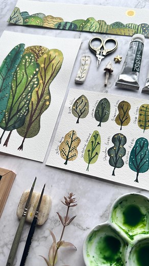 Ready to paint your Christmas cards? 🎄💙 Follow this simple process, or comment below and I’ll send you the link to the full watercolor tutorial for these cute and easy Christmas trees. Fun fact: this was the first holiday tutorial I ever filmed! 🤍 #watercolorchristmas #holidaycards #christmastreetutorial #winterart #chicagoartist #arttutorial #watercolortutorial #arttherapy | Safari of Ideas