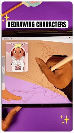 Redrawing Your Characters For The First Time ✍🏾 #art #drawing #digitalart