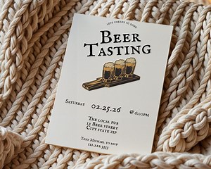 Beer Flight Tasting Invitation Template, 5x7 Editable Printable Digital Download - Etsy Australia