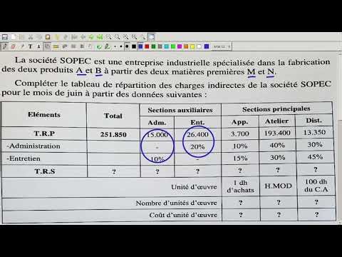 La comptabilité analytique Vidéo N16: Exercice N°16"Tableau de répartition des charges indirectes"