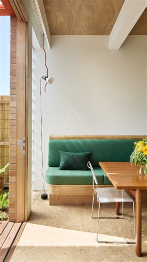 The Local Project on Instagram: "Video Feature • The @laminexau Series • Architect Nicholas Braun’s favourite part of A House to Gather is the way light dances through the space, filtering in via the skylights, glass blocks and the fully glazed rear facade, then amplified by the interior palette. The result is a quality of light that feels truly special, bringing an effortless sense of openness throughout. It’s also a sharp snapshot of Australian residential architecture today: a small home that