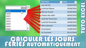 Comment calculer les jours fériés sur Excel - Excel formation