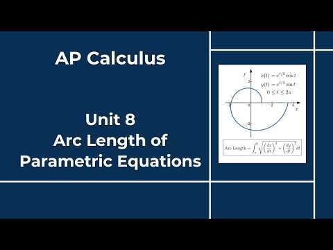 AP Calculus - Unit 8 - Section 3 - Arc Length of Parametric Equations