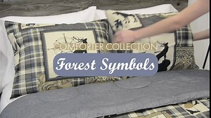 Donna Sharp King Comforter Set - 3 Piece Set - Forest Symbols - King Comforter and Two King Pillow Shams - Machine Washable