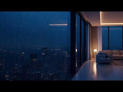 I Stayed High Above the City Watching the Rain Fall | Night Ambience