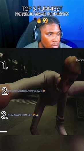 Top 3 funniest horror game moments—wait for #1 💀. #horrorgaming #jumpscare #gamingclips