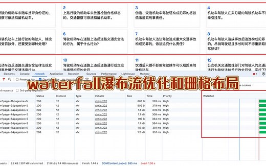 浏览器waterfall瀑布流性能优化以及手动写珊格布局