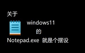 关于windows11的notepad.exe只是摆设