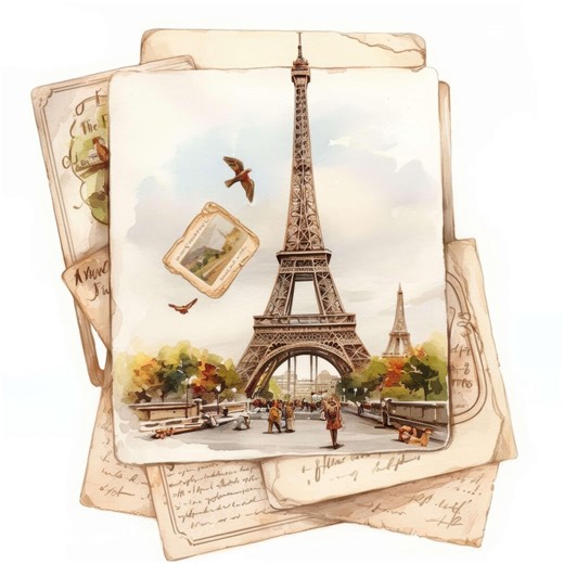 11 Stack of Postcards Clipart, Vintage Postcard, Printable Watercolor Clipart, High Quality JPG, Commercial Use, Paper Crafts, Junk Journals - Etsy UK