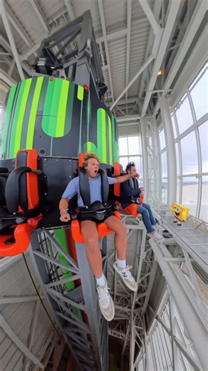 Drew Geyer on Instagram: "This drop tower launches you UP ⬆️ it’s also the worlds tallest indoor spinning drop tower, and gives a great view of NYC 📍 Skyline Scream at American Dream @the_coaster_scoop @americandream"