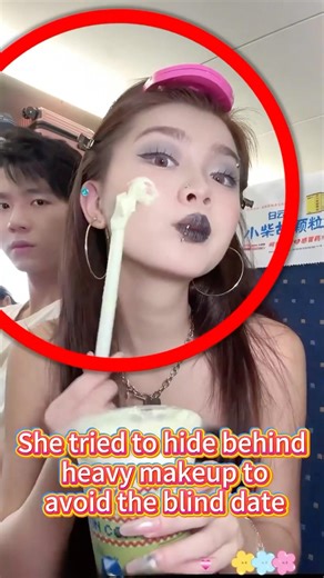 She tried to hide behind heavy makeup to avoid the blind date #shorts