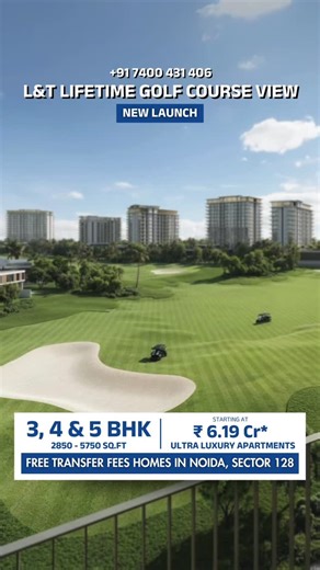PropAnchor on Instagram: "📍 L&T Green Reserve – Sector 128, Noida Golf Course City – Ultra-Luxury 3, 4 & 5 BHK Residences ✅ Configurations & Pricing - Starting ₹6.19 Cr - 3 BHK Large (Millenia) – 3,100 sq.ft - 3 BHK (Majesta) – 2,850 sq.ft - 4 BHK (Luxuria) – 3,500 sq.ft - 5 BHK (Royale) – 5,100 sq.ft - 5 BHK + Family Lounge (Regalia) – 5,750 sq.ft ✅ EOI Benefits - Lifetime Free Club Membership (₹20 Lacs) - Free Car Parking (₹30 Lacs) - Choice of Inventory - Special EOI Participation Price Bene