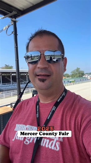 “Here they come…..” 🐎🏇It’s harness racing this Sunday and Monday at the 2025 Mercer County Fair | Mercer County Fairgrounds-Celina, Ohio