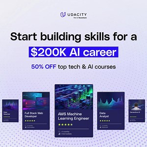 Still thinking about leveling up your career? Spring is the season for fresh starts—and this is your chance. 👉 Get 50% off top AI & tech courses!" | Udacity