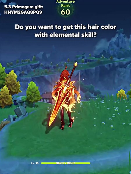Do you want to get this haif color with elemental skill?（cdk：HNYM2GAQ8PQ9） #genshinimpact53#genshinimpact #genshinimpactedits #fyp #genshinfunny #Natlan #usa