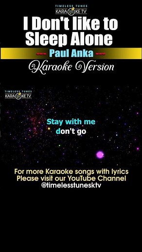 I Don't Like To Sleep Alone - Paul Anka (Karaoke Teaser-1) #karaoke #karaokesongswithlyrics #videoke