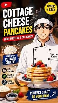 Cottage Cheese Pancakes 🥞 | High-Protein, Quick & Easy Breakfast #pancake #animefood #foodshorts