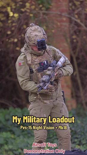 Military Airsoft Loadout Demo with PVS-15 Night Vision and Mk18