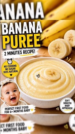 Creamy banana puree in seconds–no cooking needed🍌 #bananapuree #viral #youtubeshorts #fyp #viral