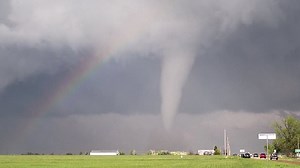 Multiple tornados seen touching down alongside rainbows in Texas