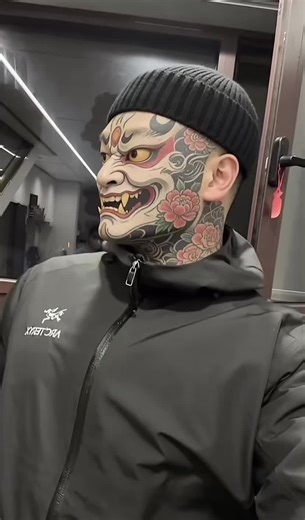 Xăm Hình Nghệ Thuật Mặt Quỷ Đẹp Cho Em Zai