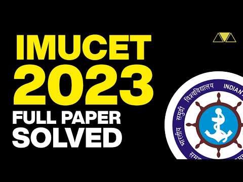IMUCET 2023 Year Paper Fully Solved | Budding Mariners