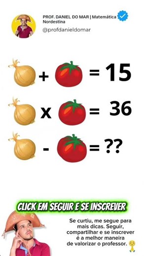 Aprenda matemática de um jeito leve e divertido! 🧮✨ Siga @profdanieldomar 🚀 #educação #matemática