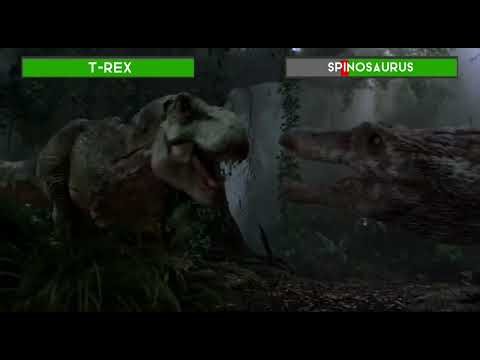 spinosaurus vs t-rex health bars