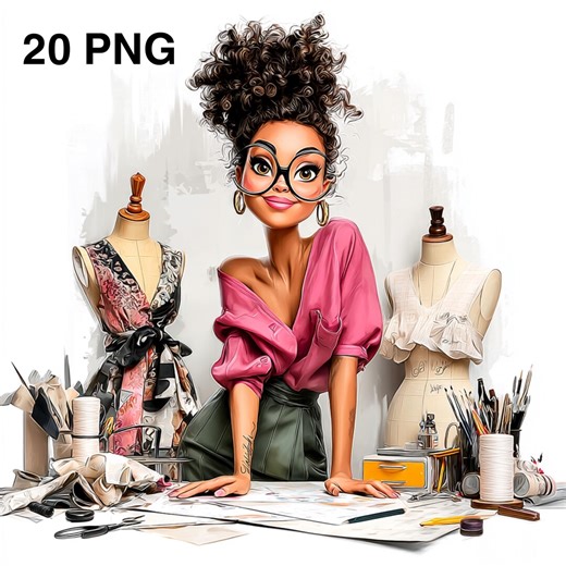 20 PNG Black Woman Fashion Designer Clipart Crafting Afro Gir Black Woman Work Fashion Sewing Clipart Afro-american Girls Card Making - Etsy