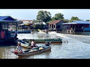 Cambodian Fishermen of Floating Village Fresh Water at Tonle Sap Lake, subscribe plz