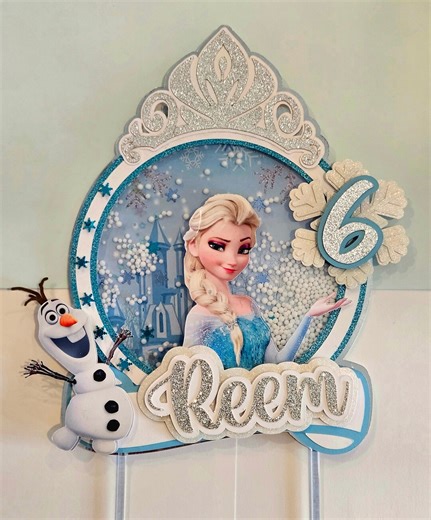Elsa Cake Topper: Frozen Theme, Shaker, Winter Themed Birthday Party - Etsy