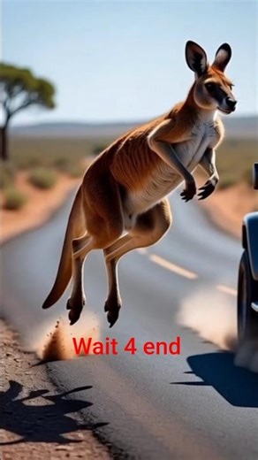 Kangaroo Road Crossing Slow Motion Jump in the Australian Outback #Shorts Viral #Shorts Video #Feed