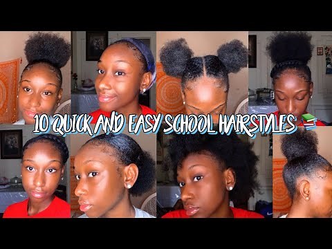 10 QUICK AND EASY NATURAL HAIRSTYLES FOR SCHOOL | Hairstyles for short 4C hair NO WEAVE