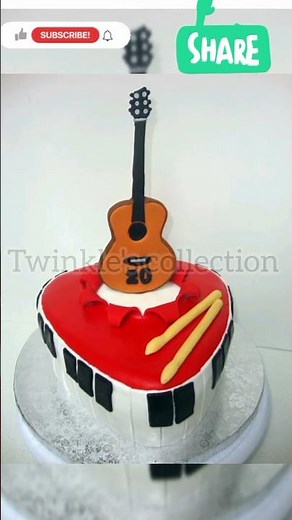 new guitar cake decoration ideas/music lovers theme cake/birthday cake#cake #guitarcake #cakeideas
