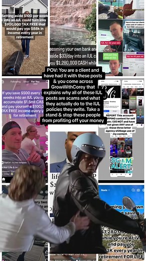 POV: You have been searching IUL account and come across IUL posts like these. But, because you’ve come across GrowWithCorey who explains why these IUL policy posts are a lie. What these agents get caught doing to these policies to profit off your trust. Let’s take a stand & end these IUL scam posts. #iulscam #iulpolicy #iulaccount #IULInsurance #IULretirement #financialscams #entrepreneurship101 | Corey Latour
