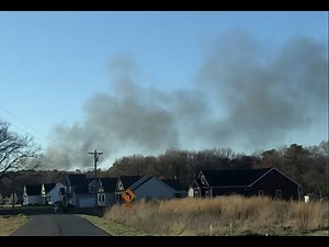 Multiple camper trailers on fire