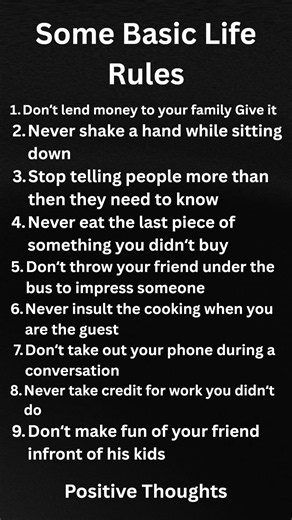 Some Basic Life Rules