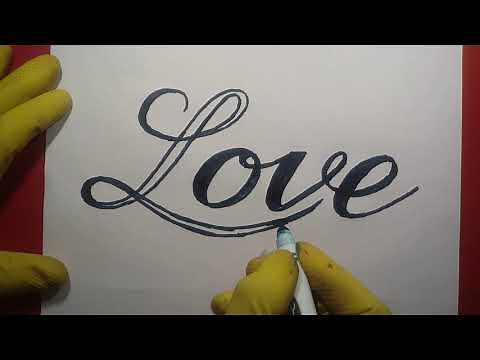how to draw ℒ𝓸𝓿𝒆 ♡ In Cursive Easy Step By Writing Calligraphy Graffiti Fancy Heart the word