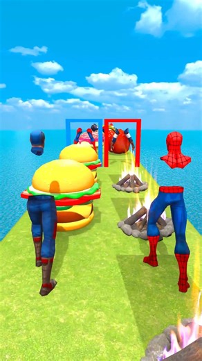 GTA V New Build a Queen Run Spider-man vs Captain America Funny Epic Challenge! #spiderman