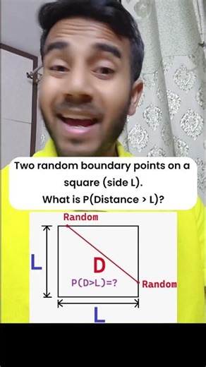 Two random points.One square.What’s the probability the distance is greater than L?#maths #iitjee